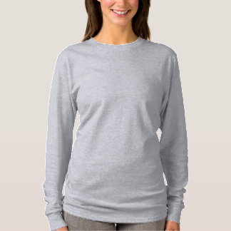 グレーユニセックス基本長袖コットンTシャツ Tシャツ