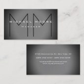 グレーユニークシック・モノグラム・ビジネス・カード 名刺 (正面/裏面)