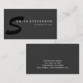 グレーユニークブラックモノグラム弁護士名刺 名刺 (正面/裏面)