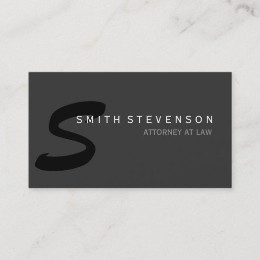 グレーユニークブラックモノグラム弁護士名刺 名刺 (正面)