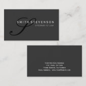 グレーユニークブラックモノグラム標準名刺 名刺 (正面/裏面)