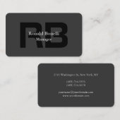 グレーユニークブラック・モノグラム・マネージャ 名刺 (正面/裏面)