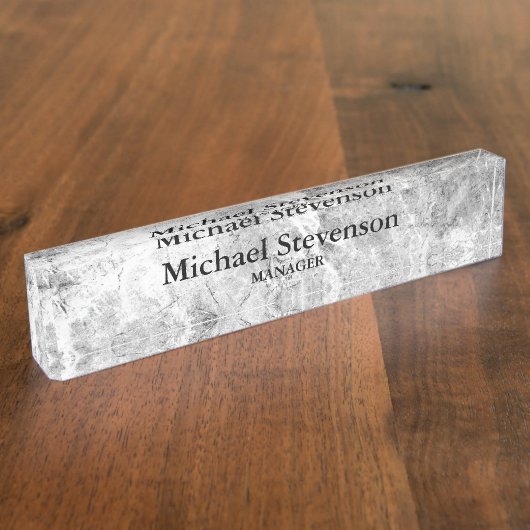 グレーユニークミエレガントミナモダンリスト デスクネームプレート (側面)