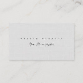 グレーユニークミニマモダンリストプレインプレミアムリネン 名刺