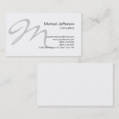 グレーユニークモノグラム白黒名刺 名刺 (正面/裏面)