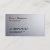 グレーユニーク背景写真家アーティスト 名刺 (裏面)