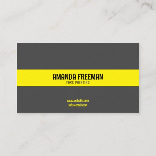 グレーユニーク&イエロー顔画家 名刺 (裏面)