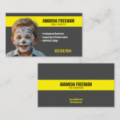 グレーユニーク&イエロー顔画家 名刺 (正面/裏面)