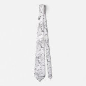 グレーユーカリ白牡丹結婚のフローラ ネクタイ (正面)