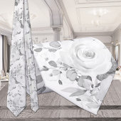 グレーユーカリ白牡丹結婚のフローラ ネクタイ