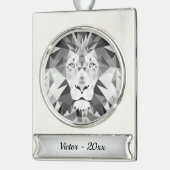 グレーライオンの銀年 シルバープレートバナーオーナメント (左)