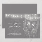 グレーライトツリーロマンチックリハーサルディナー 招待状 (正面/裏面)