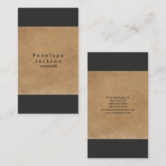 グレーライトブラウンモダンプレーンスタイリッシュプロフェッショナル 名刺 (正面/裏面)