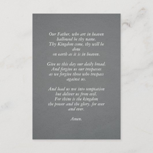 グレーラインフォト祈りの言葉 エンクロージャーカード (裏面)