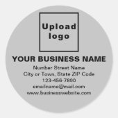 グレーラウンドステッカーのビジネスブランド ラウンドシール (正面)