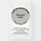 グレーラウンドビジネスブランドのポートレートバナー 横断幕 (縦)