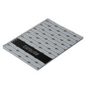 グレーラクロスブラックスティック&ライ点々のあるン ノートブック (左側)