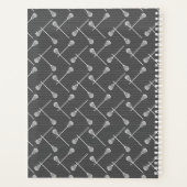 グレーラクロスホワイトスティックパターン（の模様が）ある プランナー手帳 (裏面)