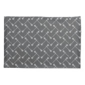 グレーラクロスホワイトスティックパターン(の模様が)ある 枕カバー (裏面)