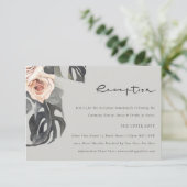 グレーラストフローラモンストレラウェディングレセプション エンクロージャーカード (スタンド正面)