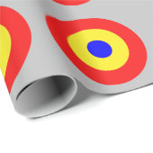 グレーラッピング上のブルズアイのターゲットパターン紙 ラッピングペーパー (ロールコーナー)