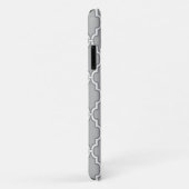 グレーラティスフローラピンクモノグラム Case-Mate iPhoneケース (裏面/右)