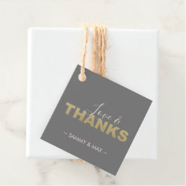 グレーラブと感謝していメッセージカード フェイバータグ