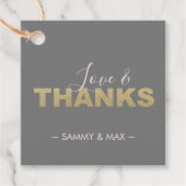 グレーラブと感謝していメッセージカード フェイバータグ (正面)