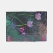 *~*グレーラベンダーピンクチューリップグランジヴィンテージシャビー フリースブランケット (正面(横))