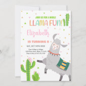 グレーラマおもしろいラマ誕生日招待状 招待状 (正面)