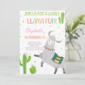 グレーラマ誕生日招待状 招待状 (スタンド正面)