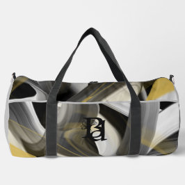 グレーラージダッフェルバッグトレンド抽象芸術ブラック金ゴールド ダッフルバッグ