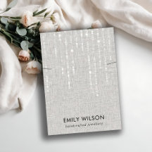 グレーリネンのライトストリングネックレスバンドディスプレイ