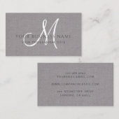 グレーリネングレイシンプルモノグラミニマルム 名刺 (正面/裏面)