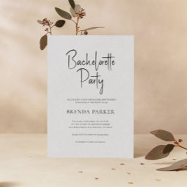 グレーリネンシンプルブラックスクリプトバチェロレッテ 招待状