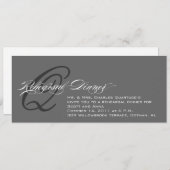 グレーリハーサルディナー招待状モノグラムQ 招待状 (正面/裏面)