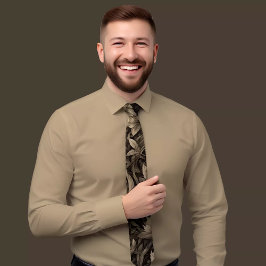 グレーリーフィープリントネクタイ ネクタイ