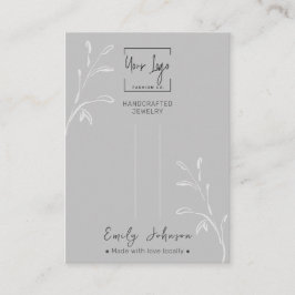 グレーリーフソーシャルQRジュエリーヘアクリップ表示カード コーリングカード