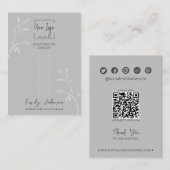 グレーリーフソーシャルQRジュエリーヘアクリップ表示カード コーリングカード (正面/裏面)