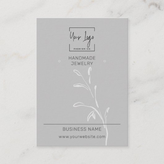 グレーリーフソーシャルQRファッションジュエリー表示カード コーリングカード (正面)