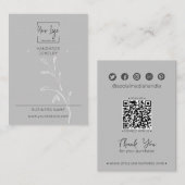 グレーリーフソーシャルQRファッションジュエリー表示カード コーリングカード (正面/裏面)