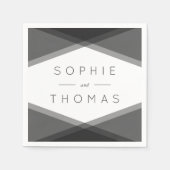 グレーレイヤジオメ結婚トリのナプキン スタンダードカクテルナプキン (正面)