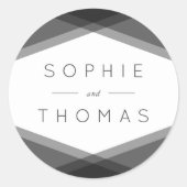 グレーレイヤジオメ結婚トリ ラウンドシール (正面)