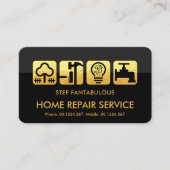 グレーレイヤー金ゴールド手書きツール 名刺 (正面)