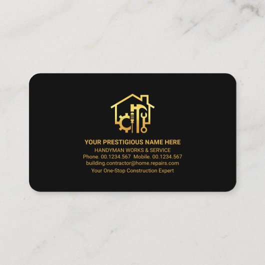 グレーレイヤー金ゴールド手書きツール 名刺 (裏面)