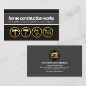 グレーレイヤ金ゴールド建築手提げツール 名刺 (正面/裏面)