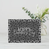 グレーレオパードハッピーバレンタインデーカード 招待状 (スタンド正面)