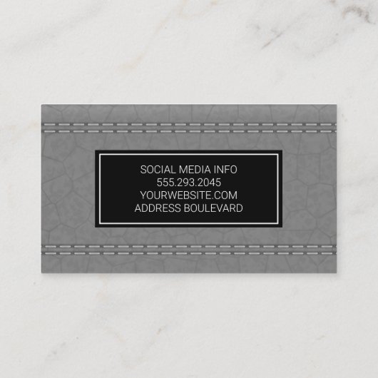 グレーレザーステッチ 名刺 (裏面)