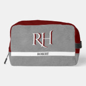 グレーレザーテクスチャトリムカスタムモノグラム名 ドップキット (裏面)