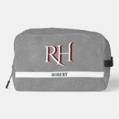 グレーレザーテクスチャトリムカスタムモノグラム名 ドップキット (裏面)